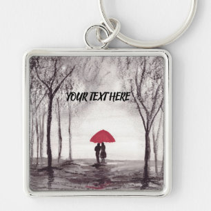 Porte-clés Porte - clé d'amour parapluie rouge