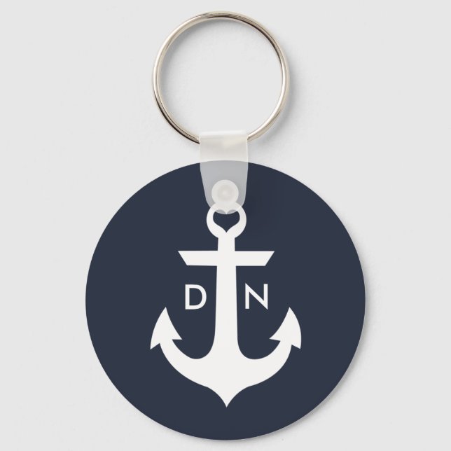 Porte-clés Porte - clé d'Ancre Monogramme nautique (Recto)