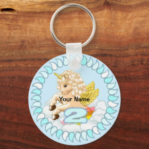 Porte-clés porte - clé d'anniversaire de la licorne de 2 ans