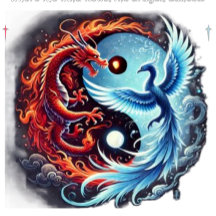 Porte - clé - Danse du Dragon et du Phénix