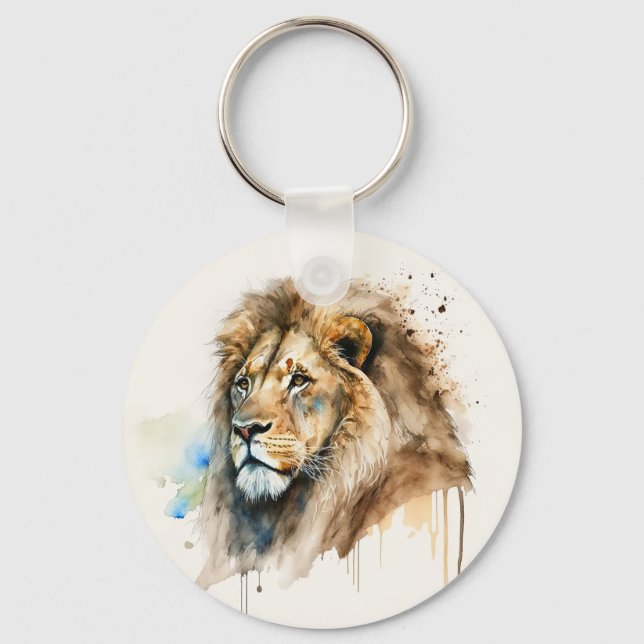 Porte-clés Porte - clé d'aquarelle de Lion Majestic (Recto)
