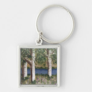 Porte-clés Porte - clé d'arbres de bouleau