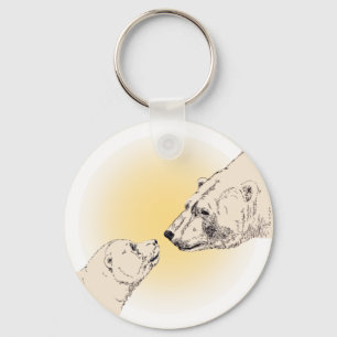 Porte-clés Porte - clé d'art de l'ours polaire et de l'ours P
