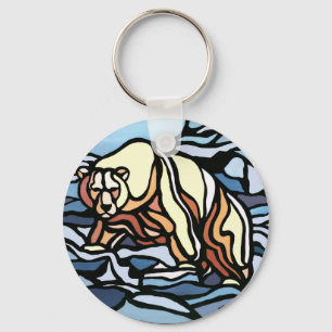 Porte-clés Porte - clé d'art de l'ours tribal Premières natio