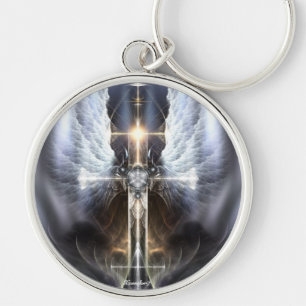 Porte-clés Porte - clé d'art fractal Heavenel Wing Cross