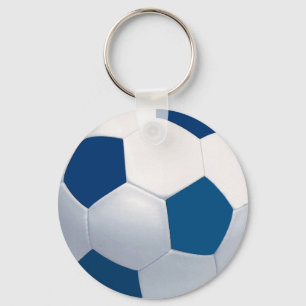 Porte-clés Porte - clé de balle de football bleu et blanc