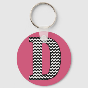 Porte-clés Porte - clé de base Chevron D Monogram noir et bla