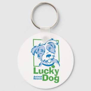 Porte-clés Porte - clé de base de bouton de chien chanceux