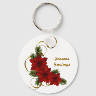Porte-clés Porte - clé de base de Noël de Poinsettia