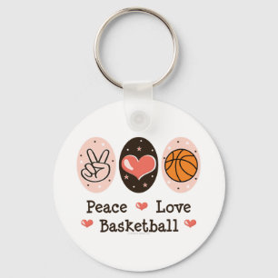 Porte-clés Porte - clé de basket-ball Peace Love