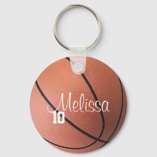 Porte-clés prénom personnalisé ballon de basket - Cadeaux