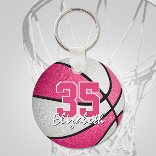 Porte-clés porte - clé de basket-ball personnalisé rose girly