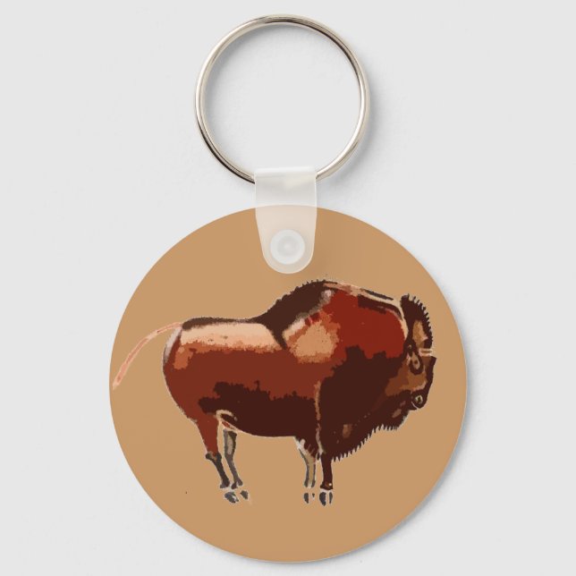 Porte-clés Porte - clé de bison peint (Recto)