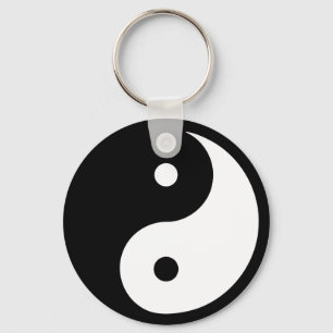 Porte-clés Porte - clé de blanc de noir de symbole de Yin
