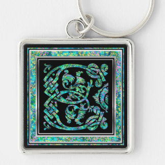 Porte-clés Porte - clé de "bleu de Masselle" d'initiale d'E