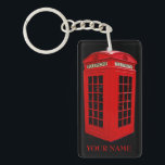 Porte-clés Porte - clé de boîte à lettres britannique<br><div class="desc">Une boîte à callbox de couleur rouge vif est présentée sur ce porte - clé personnalisable. Ajoutez votre nom dans votre choix de police et de couleur ou laissez-le clair.</div>