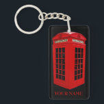 Porte-clés Porte - clé de boîte à lettres britannique<br><div class="desc">Une boîte à callbox de couleur rouge vif est présentée sur ce porte - clé personnalisable. Ajoutez votre nom dans votre choix de police et de couleur ou laissez-le clair.</div>