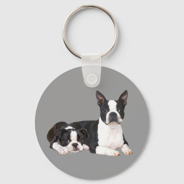 Porte-clés Porte - clé de Boston Terrier Buddies (Recto)