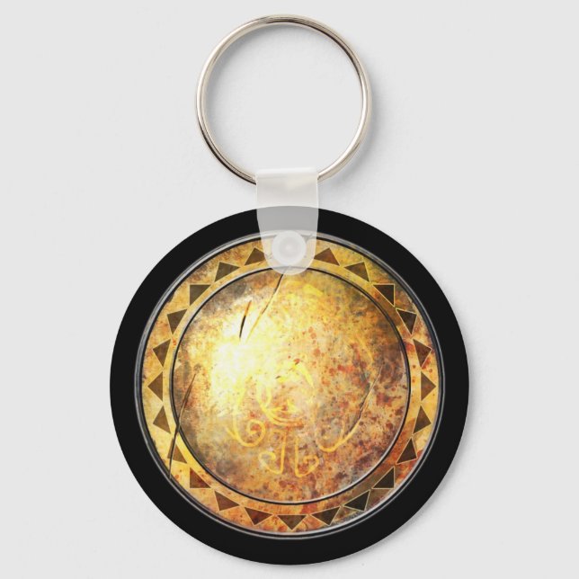 Porte-clés Porte - clé de bouclier rond - Golden Sun Emblem (Recto)