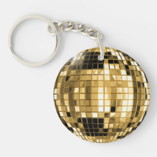 Porte-clés Porte - clé de boule de disco d'or de partie