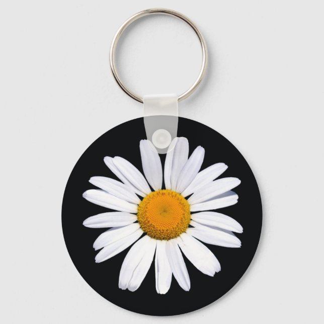 Porte-clés Porte - clé de bouton de base noir Daisy (Recto)