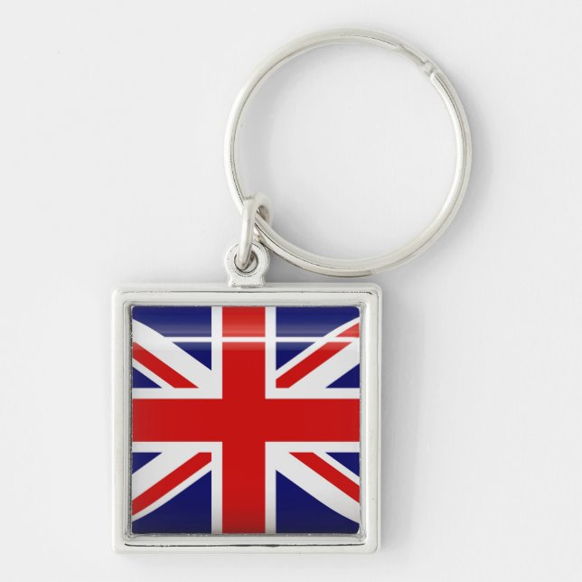 Porte-clés Porte - clé de bouton de drapeau du Royaume-Uni (Devant)