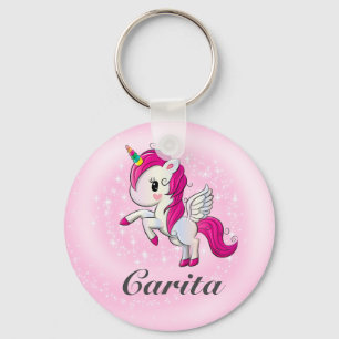 Porte-clés Porte - clé de bouton Unicorn personnalisé