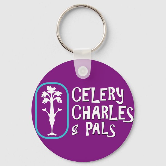 Porte-clés porte - clé de boutons violets 'Charles & Pals' (Recto)