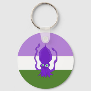 Porte-clés Porte - clé de calmar de fierté de Genderqueer