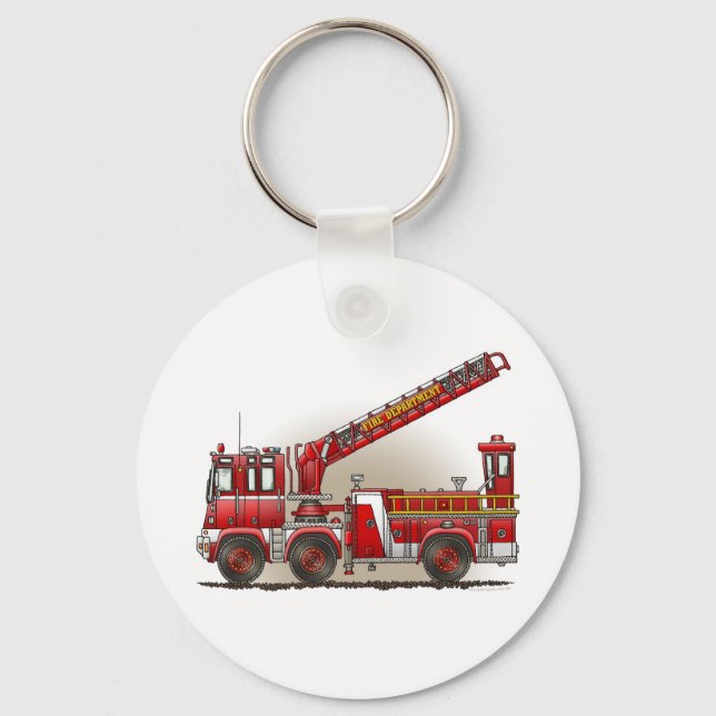 Porte-clés Porte - clé de camion de pompier à crochet et à éc (Recto)