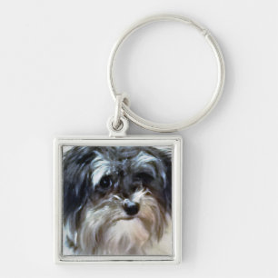 Porte-clés Porte - clé de carré de prime de chien de Havane