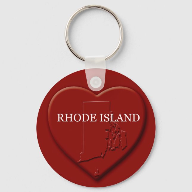 Porte-clés Porte - clé de carte cardiaque de Rhode Island (Recto)