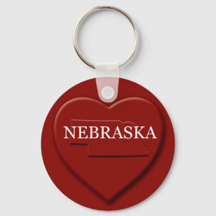 Porte-clés Porte - clé de carte cardiaque du Nebraska