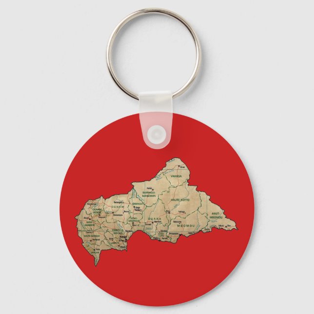 Porte-clés Porte - clé de carte Centrafrique (Recto)