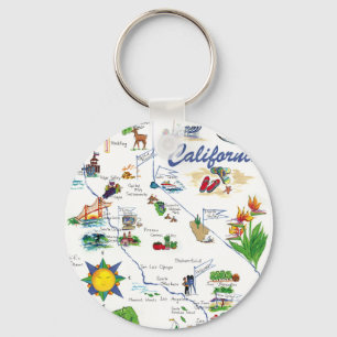 Porte-clés Porte - clé de carte de la Californie