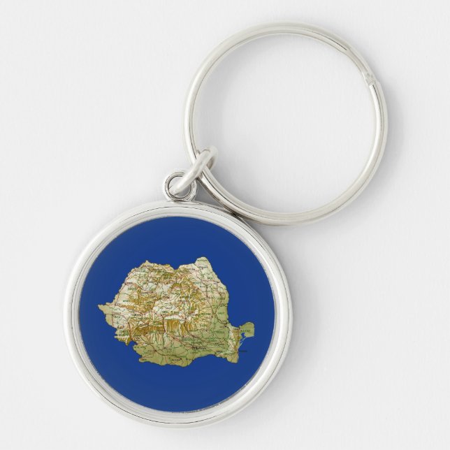 Porte-clés Porte - clé de carte de la Roumanie (Devant)
