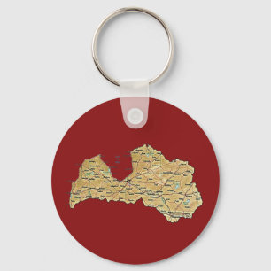 Porte-clés Porte - clé de carte de Lettonie