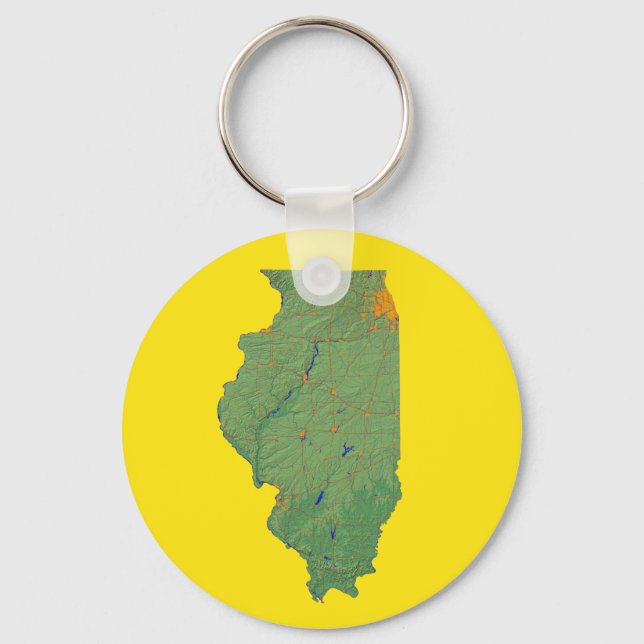 Porte-clés Porte - clé de carte de l'Illinois (Recto)