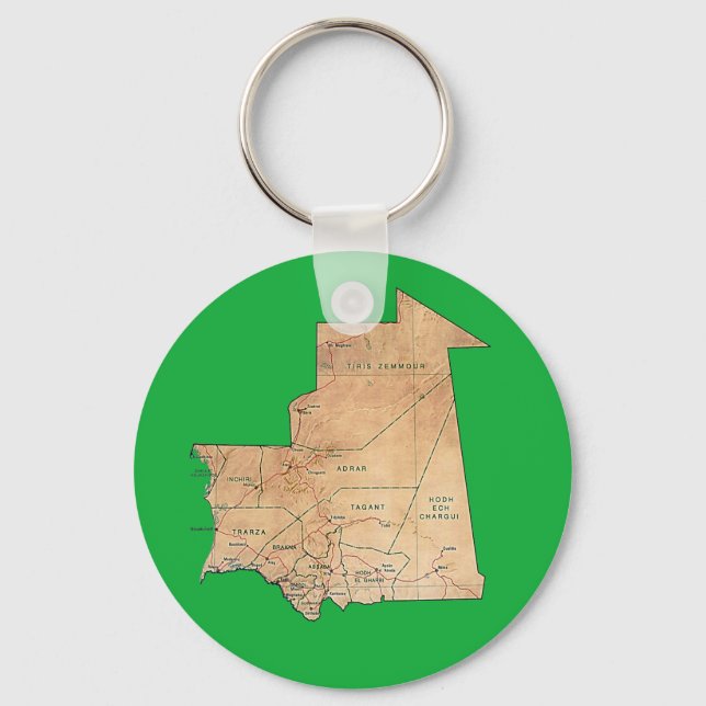 Porte-clés Porte - clé de carte de Mauritanie (Recto)