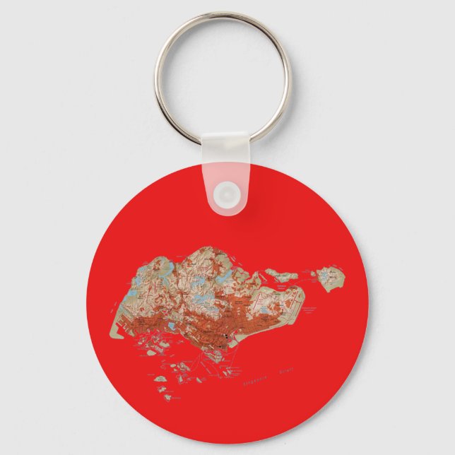 Porte-clés Porte - clé de carte de Singapour (Recto)