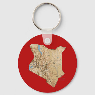 Porte-clés Porte - clé de carte du Kenya