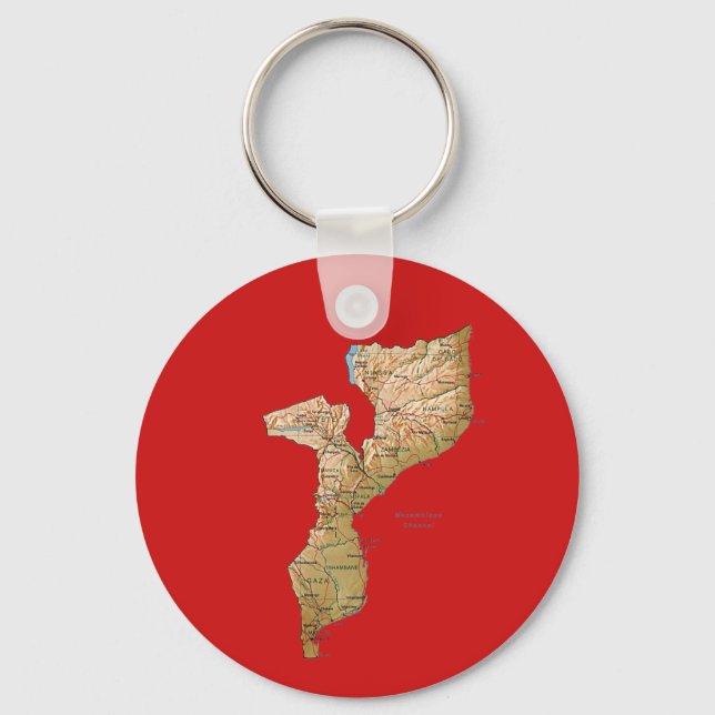 Porte-clés Porte - clé de carte du Mozambique (Recto)