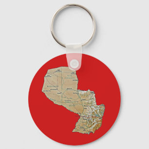 Porte-clés Porte - clé de carte du Paraguay