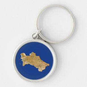 Porte-clés Porte - clé de carte du Turkménistan