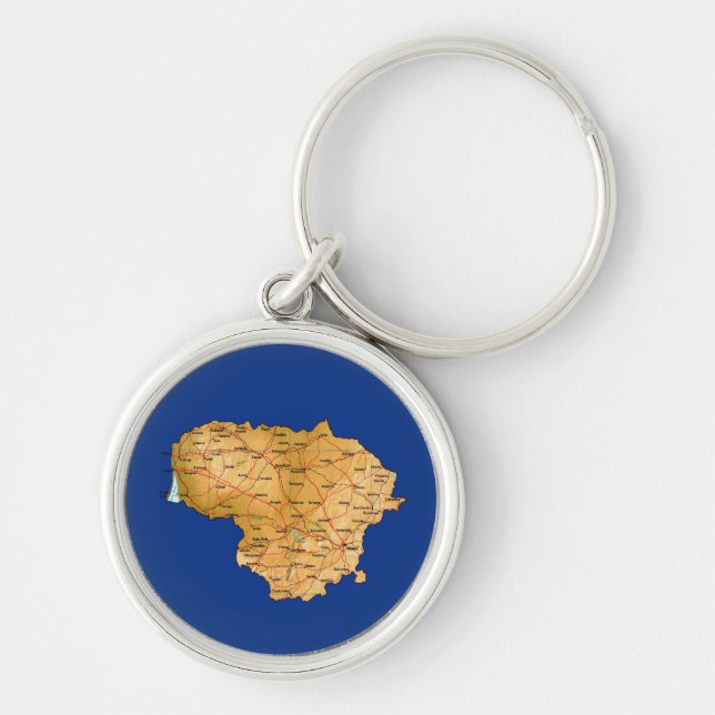 Porte-clés Porte - clé de carte Lituanie (Devant)