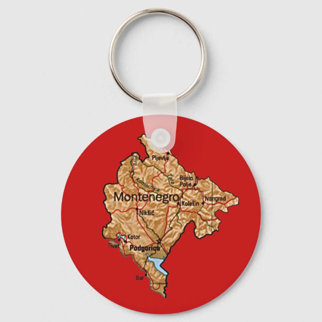 Porte-clés Porte - clé de carte Monténégro (Recto)