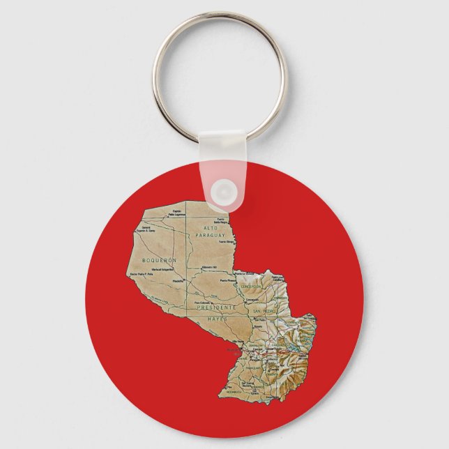 Porte-clés Porte - clé de carte Paraguay (Recto)
