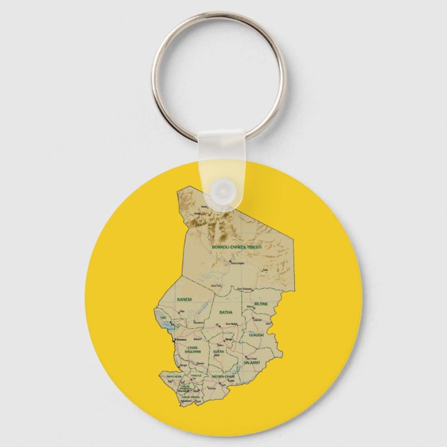 Porte-clés Porte - clé de carte Tchad (Recto)