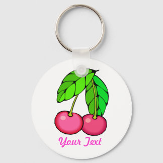 Porte-clés Porte - clé de cerisier personnalisable (BLANC)