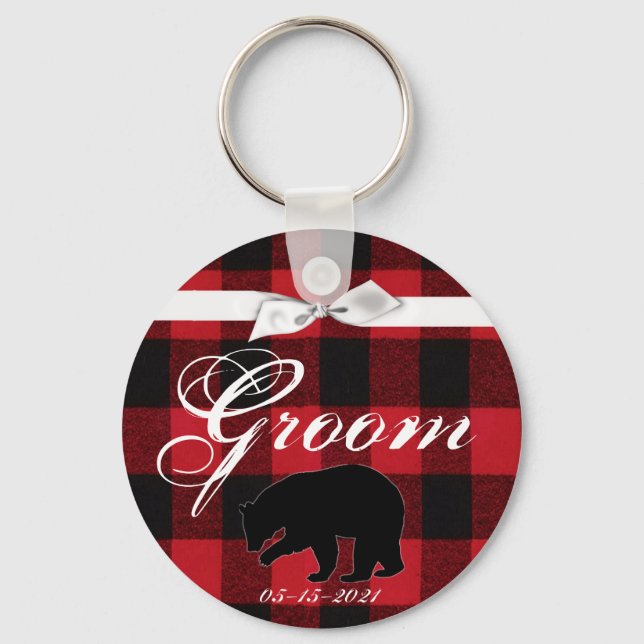 Porte-clés Porte - clé de chambre rouge Buffalo plaqué Ours n (Recto)